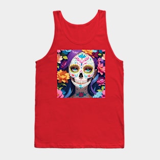 Skull flower cute design Tank Top